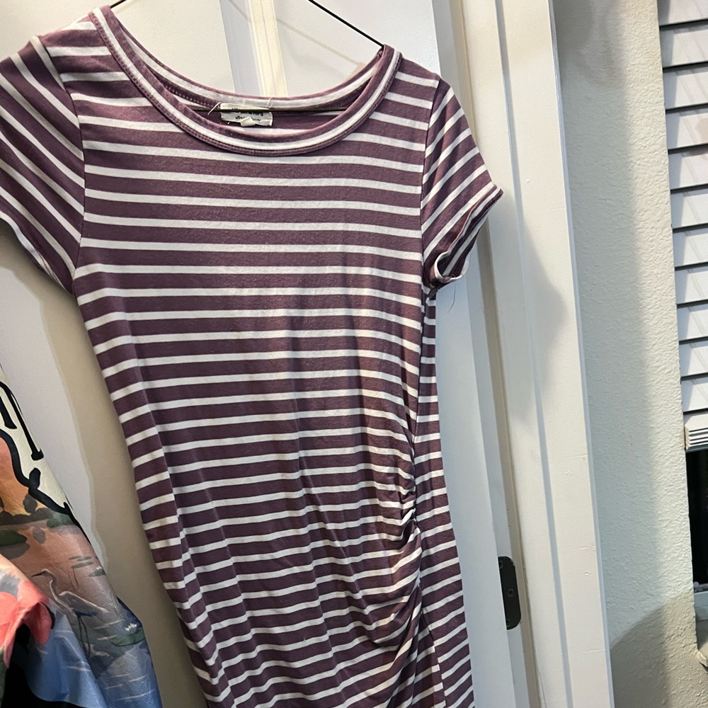 Purple tshirt maternity dress